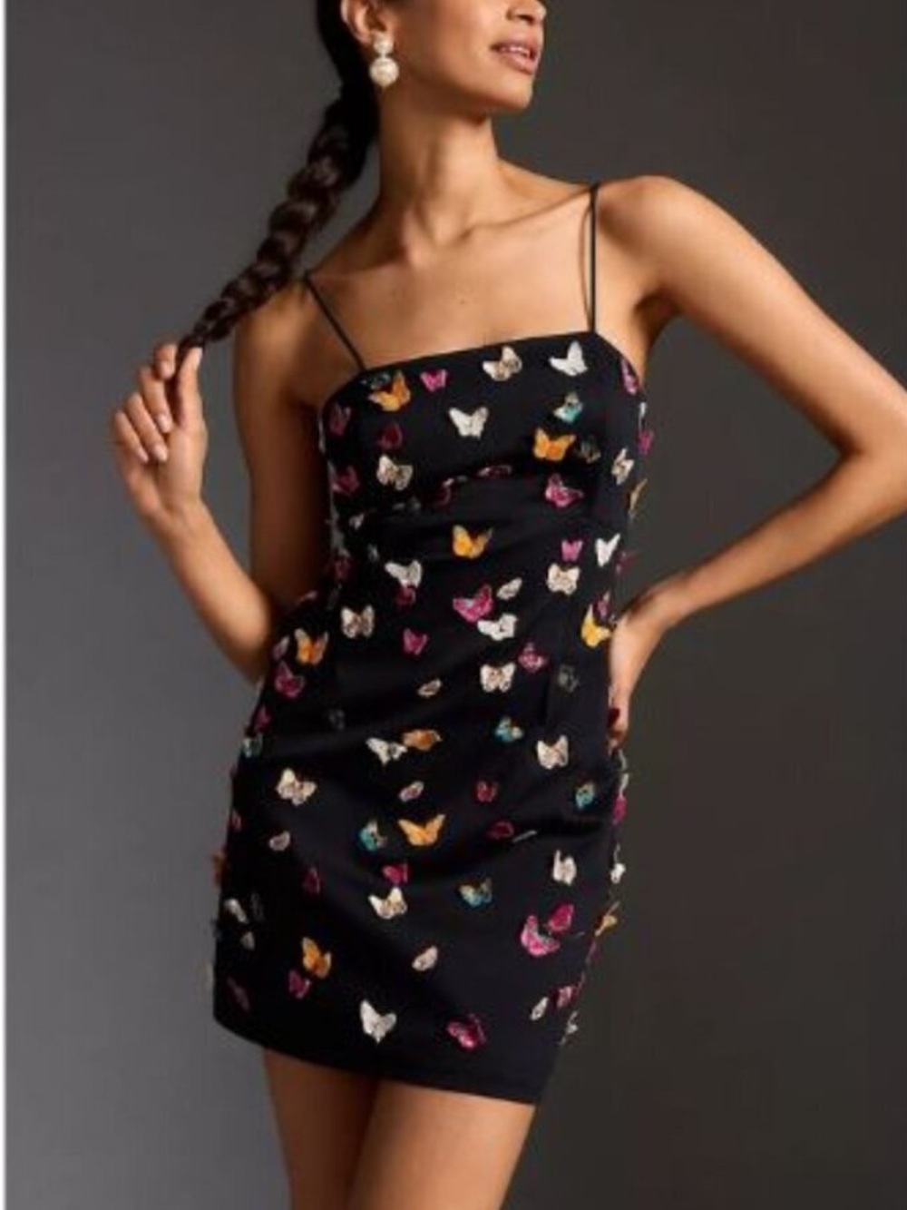 Anthropologie Maeve The Brynne 3D Spaghetti-Strap Mini Dress 34836